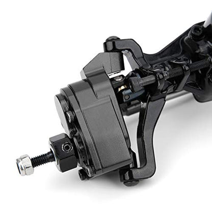 Remote Control Car Metal Front Portal Axle Assembly for 1/10 SCX10 III RC Crawler (Black) - color: Black