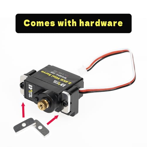 Micro Servo with Servo Horn for FCX24, RC Car Model Parts, Upgrade Parts for Crwaler 1/24 Scale FCX24 Power Wagon Butcher & Max Smasher Big Foot Monster Truck, K5 (Red) - color: Red