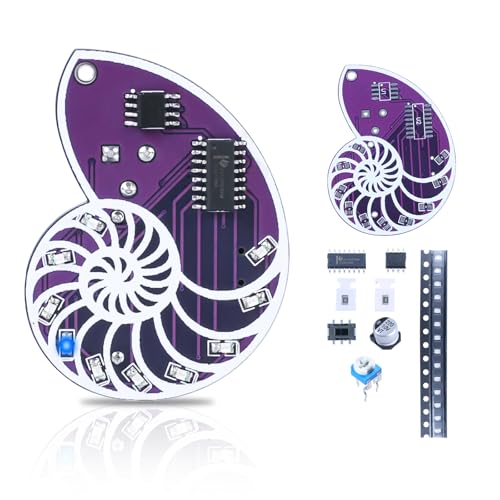 SMD Soldering Practice Kit, DIY LED Seashell Electronics Project | Surface Mount Soldering Project Kit with Adjustable Flowing Lights, Wearable Decoration & Gift Idea for Makers & Hobbyists