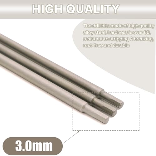 RC Hex Bit 3mm for Electric Screwgun/Power Drill(3pcs Hex 3mm) | 6 Inch Power Bits,Hex Head Allen Wrench Drill Bit Set,Professional Grade ¼ Inch Hex Shank for Screwdrivers,High Quality Steel - size: 3MM * 3PCS