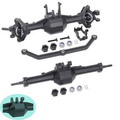 TRX4M Axles Complete Set- TRX4M Front & Rear Straight Axle Assembly Direct Fit for TRX-4M 1/18 RC Crawler (Fits Bronco/F150) - OEM Replacement & Upgrade Parts (Differential Cover-1) - style: Differential cover-1