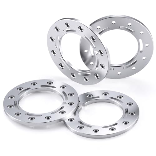 Aluminum 1.55inch Beadlock Ring 1Set/4PCS for AXIAL UTB18 D90 TF2 CC01 AX90069 MST JIMNY 1/10 RC Crawler Truck Car Wheels (Silver) - color: Silver