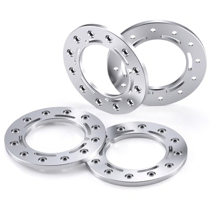 Aluminum 1.55inch Beadlock Ring 1Set/4PCS for AXIAL UTB18 D90 TF2 CC01 AX90069 MST JIMNY 1/10 RC Crawler Truck Car Wheels (Silver) - color: Silver