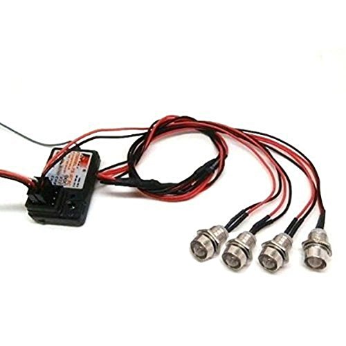 ShareGoo 4LED Light Headlights Taillight Kit Accessories Compatible with Traxxas HSP Tamiya Redcat RC4WD Axial SCX10 1/10 1/12 1/16 RC Car Truck Tank Crawler,3mm