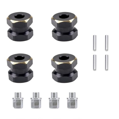 12mm Brass Hex Hub Extension Adapter Upgrade for 1/10 SCX10 D90 | Fit 1/10 Axial SCX10 & D90 crawler vehicles. Widen wheel track for stability. Solid brass durable RC modification parts. - size: 12mm