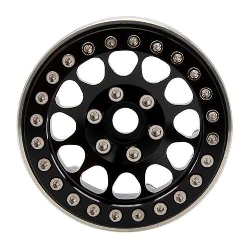 MEUS RACING 1.9 Beadlock Wheels Rims Deep-Dish Wheel for Axial SCX10 Traxxas TRX4 Vanquish VS4-10 Redcat Gen8 1/10 RC Crawler Upgrades (Style A, Black) - color: Style A, Black