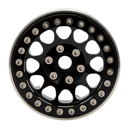 MEUS RACING 1.9 Beadlock Wheels Rims Deep-Dish Wheel for Axial SCX10 Traxxas TRX4 Vanquish VS4-10 Redcat Gen8 1/10 RC Crawler Upgrades (Style A, Black) - color: Style A, Black