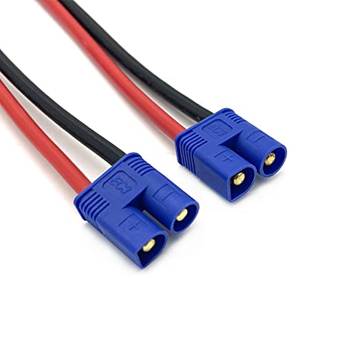 FLY RC 2Pack EC3 Connector Male to 4mm Banana Bullet Plug 14AWG Silicone Battery RC Balance Charge Cable Lead Adapter - style: 2 Pcs EC3 charge cable