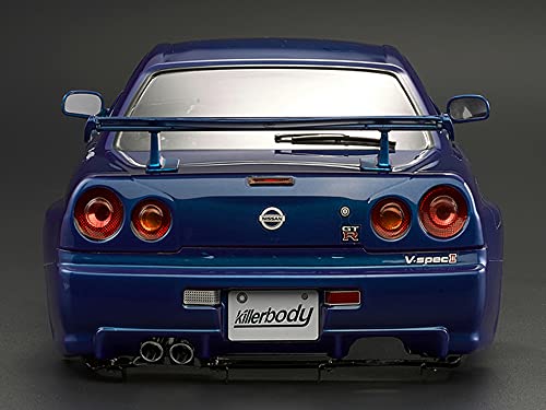 Killerbody 1/10 RC Painted Skyline GTR BNR34 195mm Touring Drift Car Body (Metallic-Blue) - color: Metallic-blue