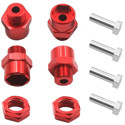 4Pack Vgoohobby Metal 12mm to 17mm Wheel Hex Drive Hub Adapter Conversion 15mm Offset Extension Upgrade Parts for 1/10 Off-Road RC Car Monster Truck Tires