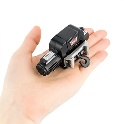 AMK RC Winch, 1/10 Metal Winch Kit with Controller, RC Crawler Accessory for TRX4 TRX6 Axial SCX10 D90 CC01 TF2 Wrangler 90046 90047 D110 (Black) - color: Black
