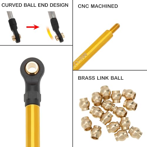 MEUS RACING TRX4M Links Brass High Clearance Links Set for Traxxas 1/18 TRX4M Defender Bronco RC Crawler (Defender Bronco)