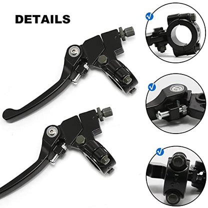 MDEOOSKY 7/8 Folding Clutch Brake Lever Perch with Clutch Cable (Black) | For 110/125/140/150cc SSR125 RFZ YZ Ruckus TaoTao DB17/27 Apollo DBX15/18/19 Z20 Xmotos Thumpstar Kayo Piranha Pit Dirt Bike - color: Black