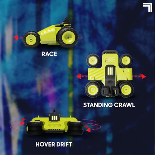 Sharper Image® Slideways Racer – Drifting Stunt RC Car with Rechargeable Battery, 3 Driving Modes, 90-Degree Wheel Rotation, LED Lights, 2.4 GHz Remote Control, High-Speed RC Stunt Car Toy for Ages 6+