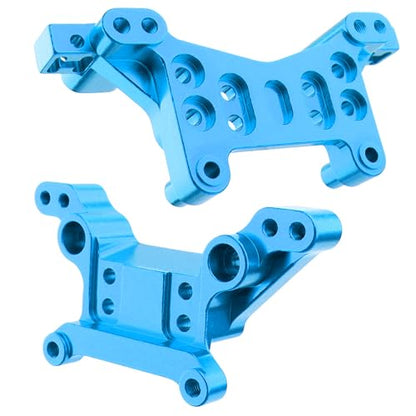 Aluminum Suspension Arms & Steering Knuckle Kit & Shock Tower & Linkage Assembly Parts for 1/16 Scale H16BM H16DR H16PL H16E & 16207 16208 16209 RC Upgrade Part(Blue)