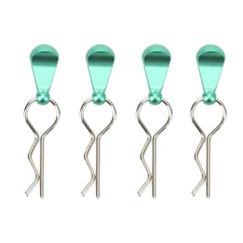 Alomejor 1/10 Body Clips Pull Tabs, RC Car Body Clips Pull Tabs Easy Installation High Strength Metal for 1/8 Remote Control Car (Green)
