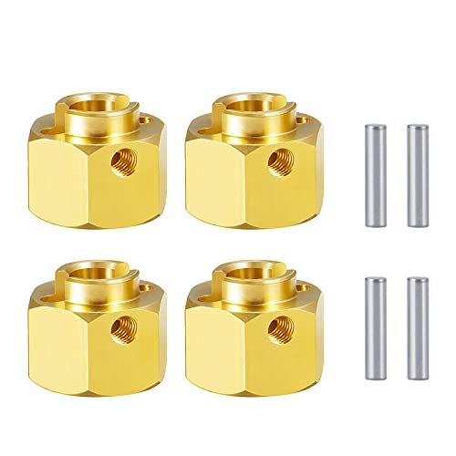 4PCS RC Hex Hub 12mm Brass Wheels Hex 8mm Drive Extension Adapter with Pins Counterweight Compatible with Axial SCX10 III AXI03007 AXI03004 Capra RC Crawler Upgrades Part (8mm) - color: 8mm