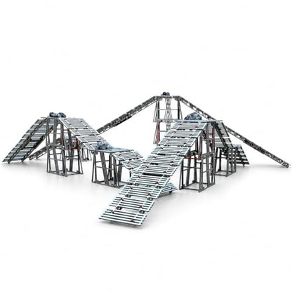 Super Sized RC Bridge Obstacles for 1/30 1/24 1/18 1/12 RC Crawler Trucks, Indoor Rock Crawling Course with Stackable Towers & Ramps (RC Cars Not Included)