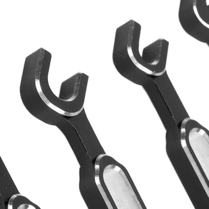 Tyenaza 4Pcs RC Aluminum Alloy Wrench, 3/3.2/3.5/3.7/4/5/5.5/6mm Turnbuckle Nut Ball Joint Remover with Multifunction RC Shock Absorber Plier Repair Tool KitRepair Tool Kit (Black) - color: Black