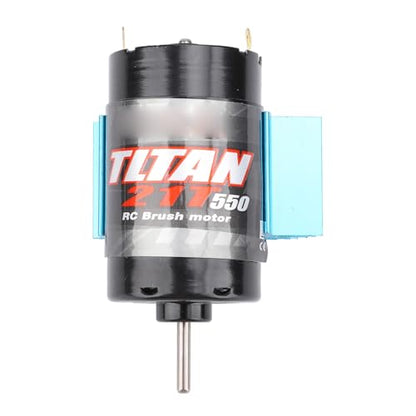 Alomejor 550 RC Car Motor, Brushed Motor with Cooling Fan and Heat Sink for Axial SCX10 HPI JL 90046 Slash 1:10 RC Crawler (21T) - size: 21T