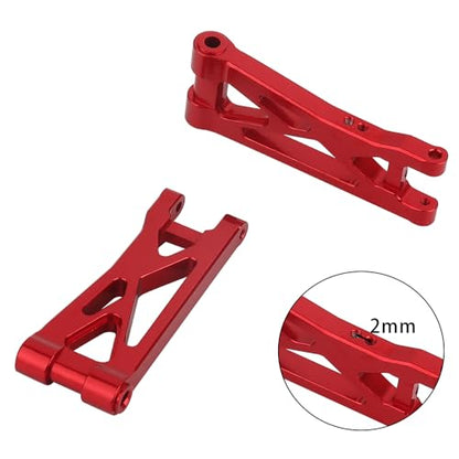8 Sets Aluminum Steering Knuckles, C Hubs Front Rear Shock Mount Suspension Arms Transmission Cover Wheel Hex for 1/24 Buggy Losi Micro-B Upgrade (red)-964 - color: Red