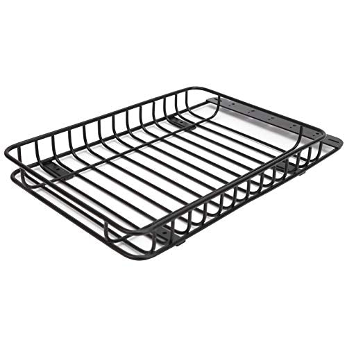 1/10 Scale RC Metal Roof Rack Luggage Carrier with 5 LED Lights, Black | Compatible with Traxxas TRX-4, Axial SCX10 90046 & SCX10 III AXI03007, Overland Crawler Upgrade Parts