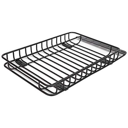 1/10 Scale RC Metal Roof Rack Luggage Carrier with 5 LED Lights, Black | Compatible with Traxxas TRX-4, Axial SCX10 90046 & SCX10 III AXI03007, Overland Crawler Upgrade Parts