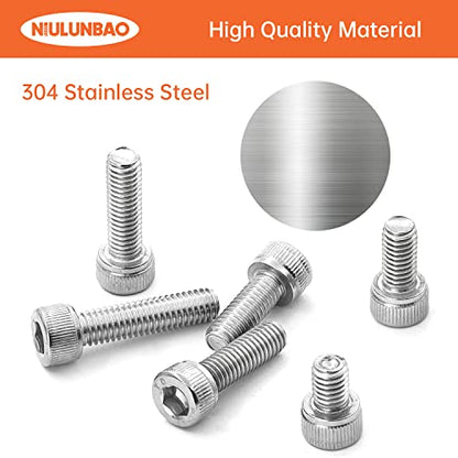 M6 x 8mm 12mm 16mm 20mm 25mm Hex Socket Head Cap Screws Bolts 304 Stainless Steel Metric Machine Allen Hex Drive, Fully Threaded, Assortment Kit 50PCS - size: M6 x 8/12/16/20/25mm (50PCS)