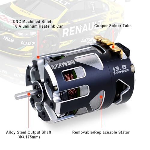 Surpass Hobby 540 V5R Sensored Brushless Motor,3880KV Competition Level Motor with Shaft 3.175 Use for 1:10 RC Car (13.5T) - style: Outlaw 13.5T