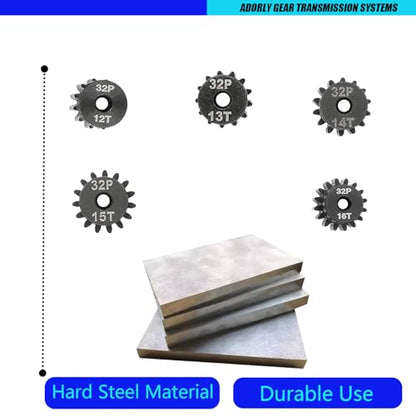32P Steel Pinion Gear Set 1/8 inch Hole 12T 13T 14T 15T 16T for Traxxas Slash Hoss RustlerJato Bandit Nitro Stampede 2WD 4X4 VXL Motor Pinion Upgrades Parts