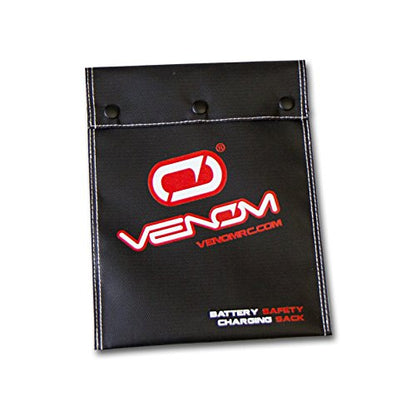 Venom Safety Charging Sack - Fire Resistant Material for LiPo/NiMH Battery Bag - Top Temperature Protector, Holder w/Stitching Thread & Locking Snaps - Safe Storage for Charging, Storing - Large
