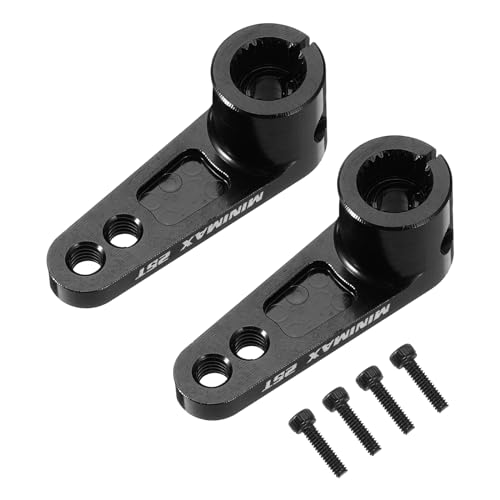 MECCANIXITY Aluminum Alloy 25T Steering Servo Arm Horn Black for 1/8 1/10 RC Car/Boat/Airplane Boat Accessories 2 Pcs - color: Black