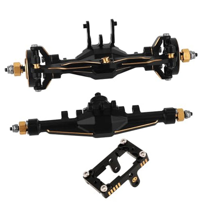 Brass Complete Front & Rear Axle Set with Brass Servo Mount and Steering Link for TRAXXAS TRX4M 1/18 RC Crawler Metal Upgrade Parts (Straight axle Set)
