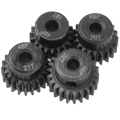 Steel 48 Pitch Pinion Gear Set 3.175mm Shaft 19T 20T 21T 22T Motor Gears Compatible with Tamiya Kyosho RedCat Losi Axial Traxxas 1/10 RC Car