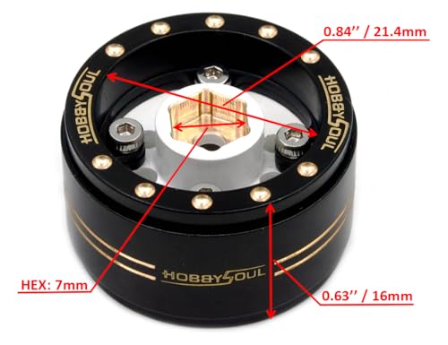Adjustable Offset 1.0 Beadlock Wheels Brass Rims Weight 44g/Rim for RC Micro Crawler 1/18 TRX4M 1/24 Axial SCX24 90081, (4-Pack, HS701452) - color: Black & White