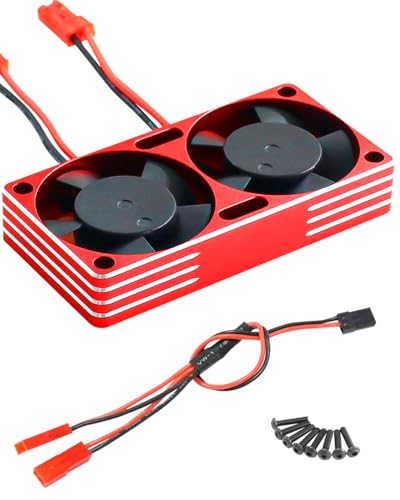 RC Heat Sink 22000rpm Motor Fan 3.5V-8.4V Cooling Fan fit 540 550 3650 3660 3670 Brushless Engine Motor 3010 Update Parts for 1/7 1/8 1/10 RC Car Truck Buggy Crawler,Red - color: Red (22000rpm Motor Fan)