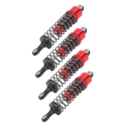 4 PCS Aluminum Alloy RC Shock Absorbers with Hydraulic Oil Damping System for 1/10 Scale RC Cars Off Road Buggy (Red) - color: Red