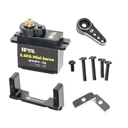 RC Steering Servo with Mount Bracket and Servo Horn for FMS FCX24, RC Car Parts, Upgrade Parts for RC Crawler 1/24 Scale FCX24 Power Wagon Butcher & Max Smasher Big Foot, K5 (Black) - color: Black