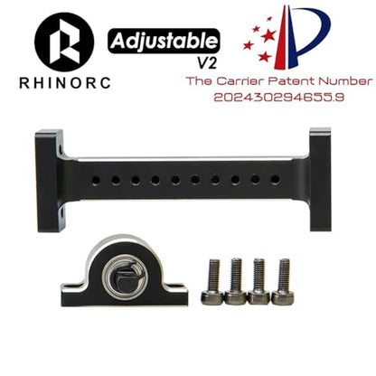 RhinoCrawler RC Hanger Beam,RC Holder Bridge,Metal Extend Driveshaft Axle for 1/10 Axial SCX10 Crawler Trucks Bridge Device Upgrade Parts(Adjustable V2 Set)