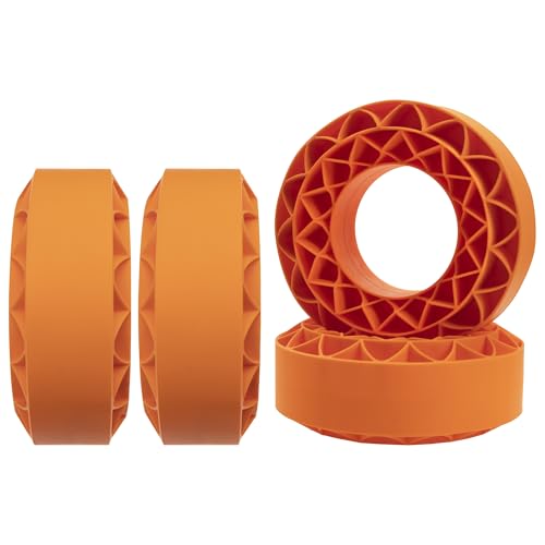 4Pack ShareGoo Silicone Rubber 1.9 RC Crawler Tire Foam Insert 108x42mm Compatible with Axial SCX10 90046 Traxxas TRX4 Redcat Gen7 Gen8 1/10 RC Crawler 1.9" Wheel Tires (Orange) - color: Orange