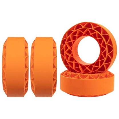 4Pack ShareGoo Silicone Rubber 1.9 RC Crawler Tire Foam Insert 108x42mm Compatible with Axial SCX10 90046 Traxxas TRX4 Redcat Gen7 Gen8 1/10 RC Crawler 1.9" Wheel Tires (Orange) - color: Orange