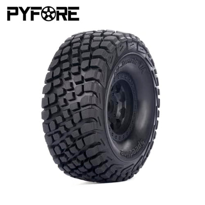 1/7 Mojave Desert Short Course Truck Tires Wheel Compatible with TRAXXAS UDR Off-Road Buggy Tire 17MM Adapter Wearable FS 336184 RC Model Car (Black) - color: Black