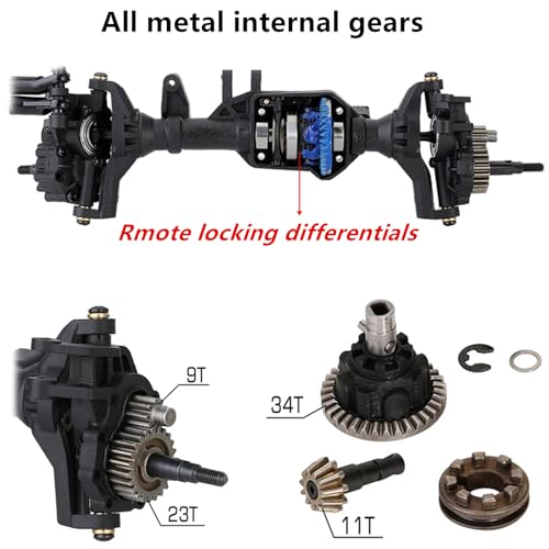 TRX-4 Portal Axle Set Upgrade, Complete Nylon Front Rear Axles with Differential Lock for 1/10 RC Car Crawler TRX-4 Defender Bronco TRX4 Chassis DIY