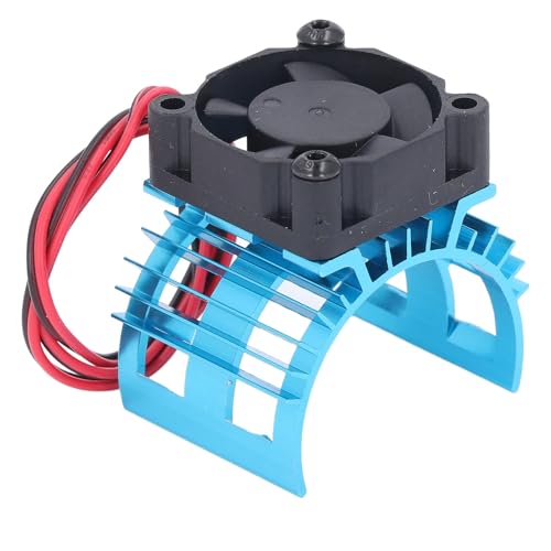 Generic RC Motor Cooling Fan with Aluminum Alloy Heatsink for 540 550 3650 3660 3665 Brushed Brushless Motors Compatible with SCX10 90046 AXI03007 Gen8 VS4-10 (Blue) - color: Blue