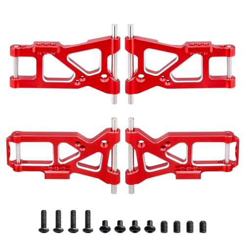 Aluminum Suspension Arms Set Front & Rear for Traxxas 4-Tec 2.0 VXL AWD 1/10 RC Touring Car (Red) - color: Red