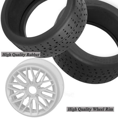 RC Rubber Wheels Tires for 1/8 Typhon 6S BLX,1/7 Infraction 6S BLX,Limitless,4PCS Highway Wheels Soft Tires Truck Tire Highway Tires,White