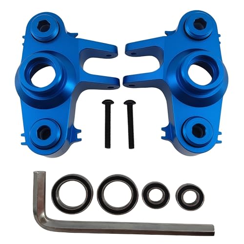Steering Block Knuckle Arms for E-Maxx T-Maxx 3.3 E-Revo Summit (Blue) | Aluminum,Rubber Shielded Bearings,1/10 Scale,RC Cars,Upgrade Parts,5334R Compatible,CNC Machined,High Strength - color: Blue