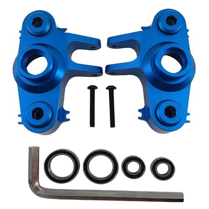 Steering Block Knuckle Arms for E-Maxx T-Maxx 3.3 E-Revo Summit (Blue) | Aluminum,Rubber Shielded Bearings,1/10 Scale,RC Cars,Upgrade Parts,5334R Compatible,CNC Machined,High Strength - color: Blue