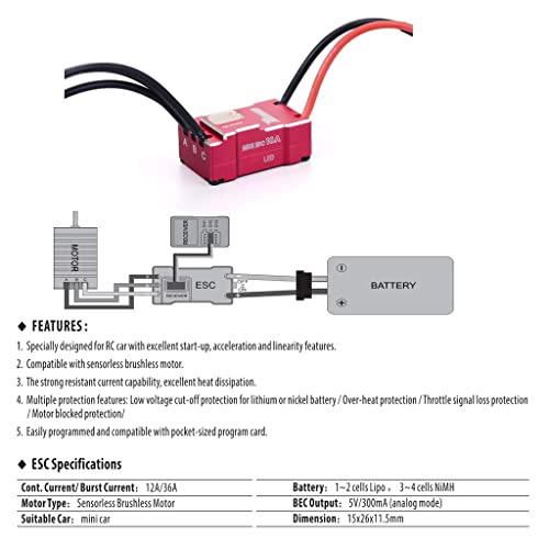 Rocket Mini 1410 7500KV Combo (18A ESC with 2030 7500KV Motor)