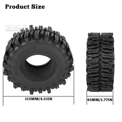 2.2 Inch RC Crawler Tires for 1/10 TRX4 SCX10 Capra AMG 6x6 Gen8 Everest Gen7 Pro Off-Road Vehicles,All-Terrain High Grip Soft Rubber Tires w/Deep Tread & Foam Insert,StyleC - style: StyleC(4pcs)